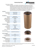 Round 13.8in x 26in Open/Open Dust Collector Cartridge, FR Treated 80/20 Blended Paper w/ Nanofiber and Outer Metal Screen