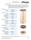 Round 12.8in x 26in Open/Open Dust Collector Cartridge, Spunbond Polyester