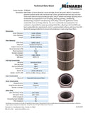 Round 12.8in x 26in Open/Open Dust Collector Cartridge, Spunbond Polyester w/ Aluminum Coating