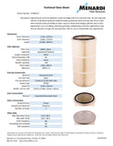 Round 12.8in x 26in Open/Closed w/Bolt Hole Dust Collector Cartridge, Spunbond Polyester