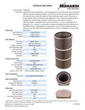 Round 12.8in x 26in Open/Closed w/Bolt Hole Dust Collector Cartridge, Spunbond Polyester w/ Aluminum Coating