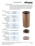 Round 12.8in x 26in Open/Closed w/Bolt Hole Dust Collector Cartridge, 80/20 Blended Paper and Outer Metal Screen