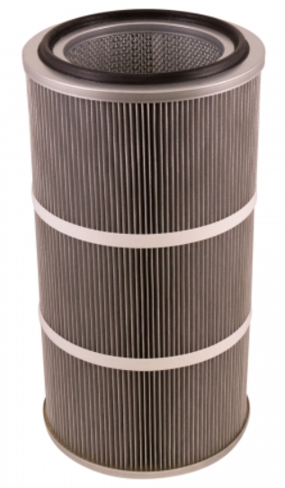 Round 12.8in x 26in Open/Closed Dust Collector Cartridge, Spunbond Polyester w/ Aluminum Coating